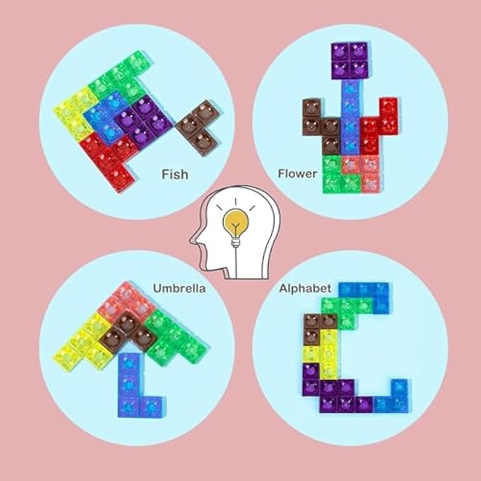 WOODEN TETRIS PUZZLE BRAIN TEASERS TOY - 3D BRAIN TEASER PUZZLES WOODEN BLOCKS - TANGRAM JIGSAW INTELLIGENCE COLORFUL 3D RUSSIAN BLOCKS GAME STEM MONTESSORI EDUCATIONAL GIFT FOR BABY KIDS - Image 2